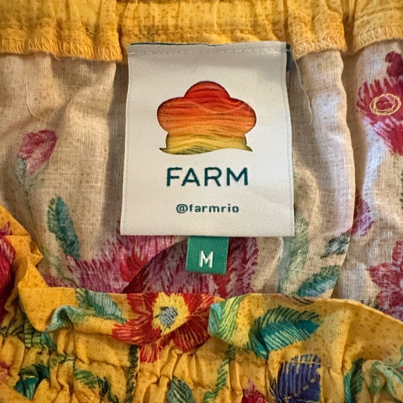 FARM Rio Vibrant and Romantic Sunshine Yellow Floral Mini Skirt Size Medium - Picture 2 of 6